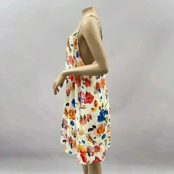 Slip Dress Tolani XL Spaghetti Strap Shift Floral Satin Above Knee Cupro Y2K Fai - Picture 3 of 11